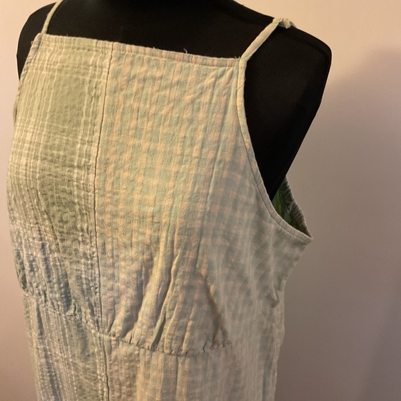1. American eagle Mint Green Plaid Babydoll Style Tank Dress Size XXL - Picture 4 of 8